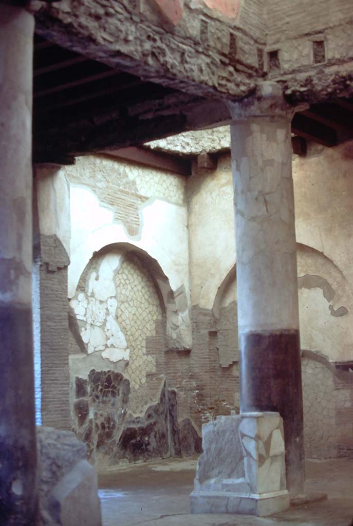 VI.21 Herculaneum. 7th August 1976. Looking towards north-east corner.
Photo courtesy of Rick Bauer, from Dr George Fay’s slides collection.